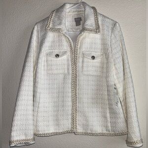 Chico’s NWT Braid-Trimmed Tweed Jacket
